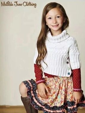 💕Size 4 Matilda Jane darling cable knit sweater!